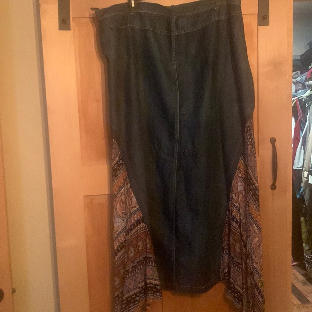 Boho denim skirt